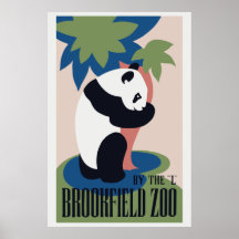 Retro Brookfield Zoo panda Print