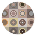 Retro brown circles round sticker