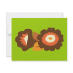 Retro Brown Flowers invitations