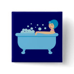 Retro Bubble Bath Girl buttons