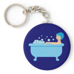 Retro Bubble Bath Girl keychains