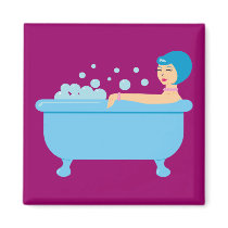 Retro Bubble Bath Girl