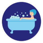 Retro Bubble Bath Girl stickers