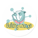 Retro Bulldog Lounge stickers