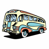 retro bus motor coach cut out