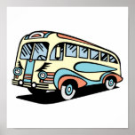 retro bus motor coach posters