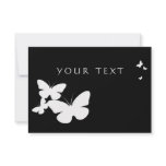 retro butterflies : black and white invitations