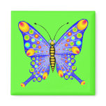 Retro Butterfly Hippie Magnets