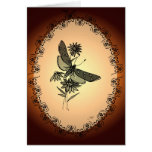 Retro Butterfly on-Brown Background Card