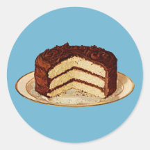 Retro Cake Round Stickers