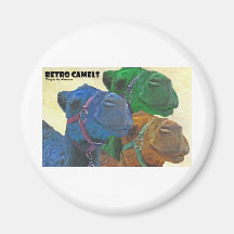 retro camels fridge magnet