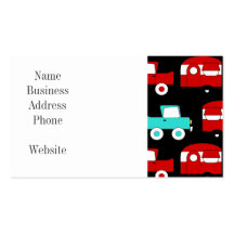 Retro Camping Trailer Turquoise Red Vintage Cars Business Card Template