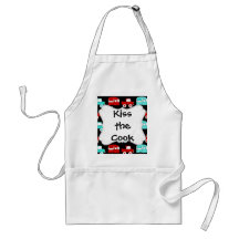 Retro Camping Trailer Turquoise Red Vintage RV Apron