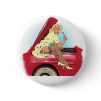 Retro Car and Model Pin