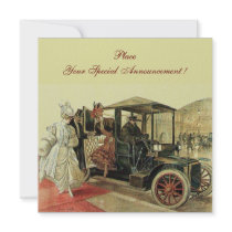 RETRO CAR , AUTO RESTORATION 2,red yellow Invitation