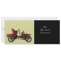 RETRO CAR , AUTO RESTORATION ,black Personalized Invitation