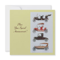 RETRO CARS 2  AUTO RESTORATION  yellow white brown Custom Invitation