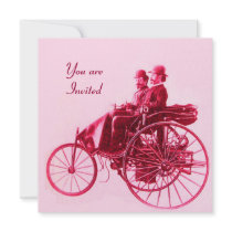 RETRO CARS AUTO RESTORATION pink fuchsia red Custom Invite