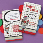 Retro Cartoon Robot Custom Profile Card business cards