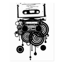 retro cassette postcards