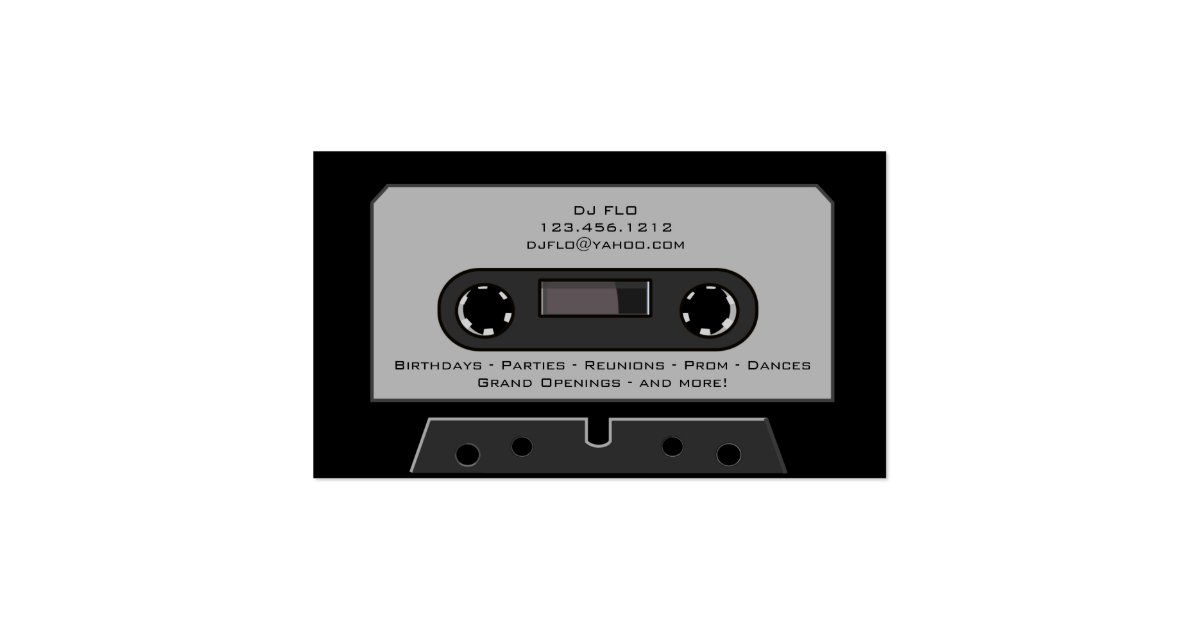 Retro Cassette Tape Dj Business Cards 