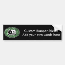 Retro Cassette Tape Green Bumper Stickers