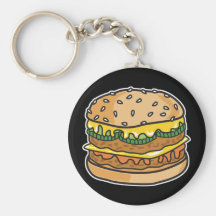retro cheese hamburger key chain