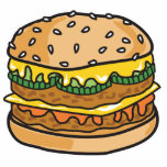 retro cheese hamburger photo sculptures