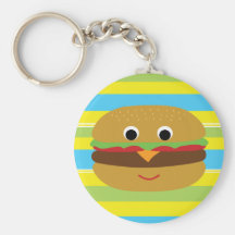Retro Cheeseburger Key Chains