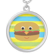 Retro Cheeseburger Custom Necklace