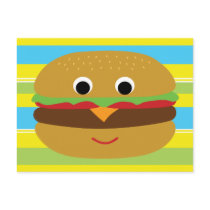 Retro Cheeseburger Postcard