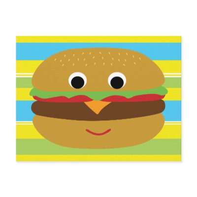 Retro Cheeseburger Postcard by toxiferous