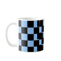 "Retro Chequerboard" Coffee Mug-Sky Blue