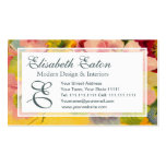 Retro Chic Elegant Pink Vintage Floral Primroses Business Card Template