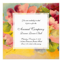 Retro Chic Elegant Pink Vintage Floral Primroses Invitations