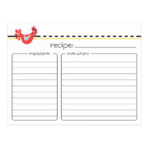 Retro Chicken Recipe Card Postcards
