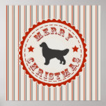 Retro Christmas Golden Retriever Poster