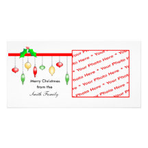 Retro Christmas Ornaments Photo Card