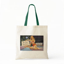Retro Christmas Pin Up Canvas Bag