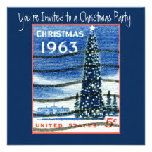 Retro Christmas Theme Custom Invite