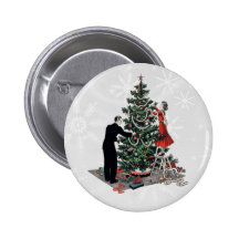 Retro Christmas Tree Buttons