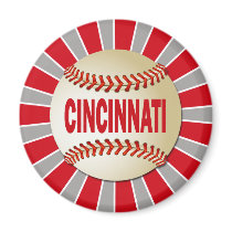 RETRO CINCINNATI BASEBALL MAGNET
