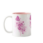 retro circles and butterfly design, retro circl... mugs