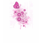 retro circles and butterfly design t-shirts