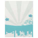 retro circles and flowers blue tans flyers