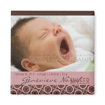 Retro Circles Rosy Brown • Baby Announcement