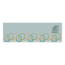 Retro Circles - Skinny Business Card Template