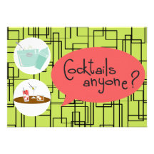 Retro Cocktail Party Invitations