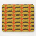 Retro Coffee Cups on orange mousepad