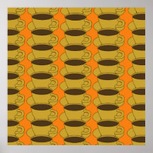 Retro Coffee Cups Pop Art poster